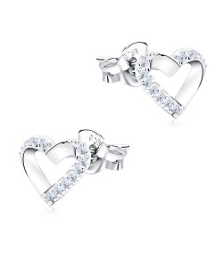 Lovely heart with CZ Silver Stud Earring STS-5141